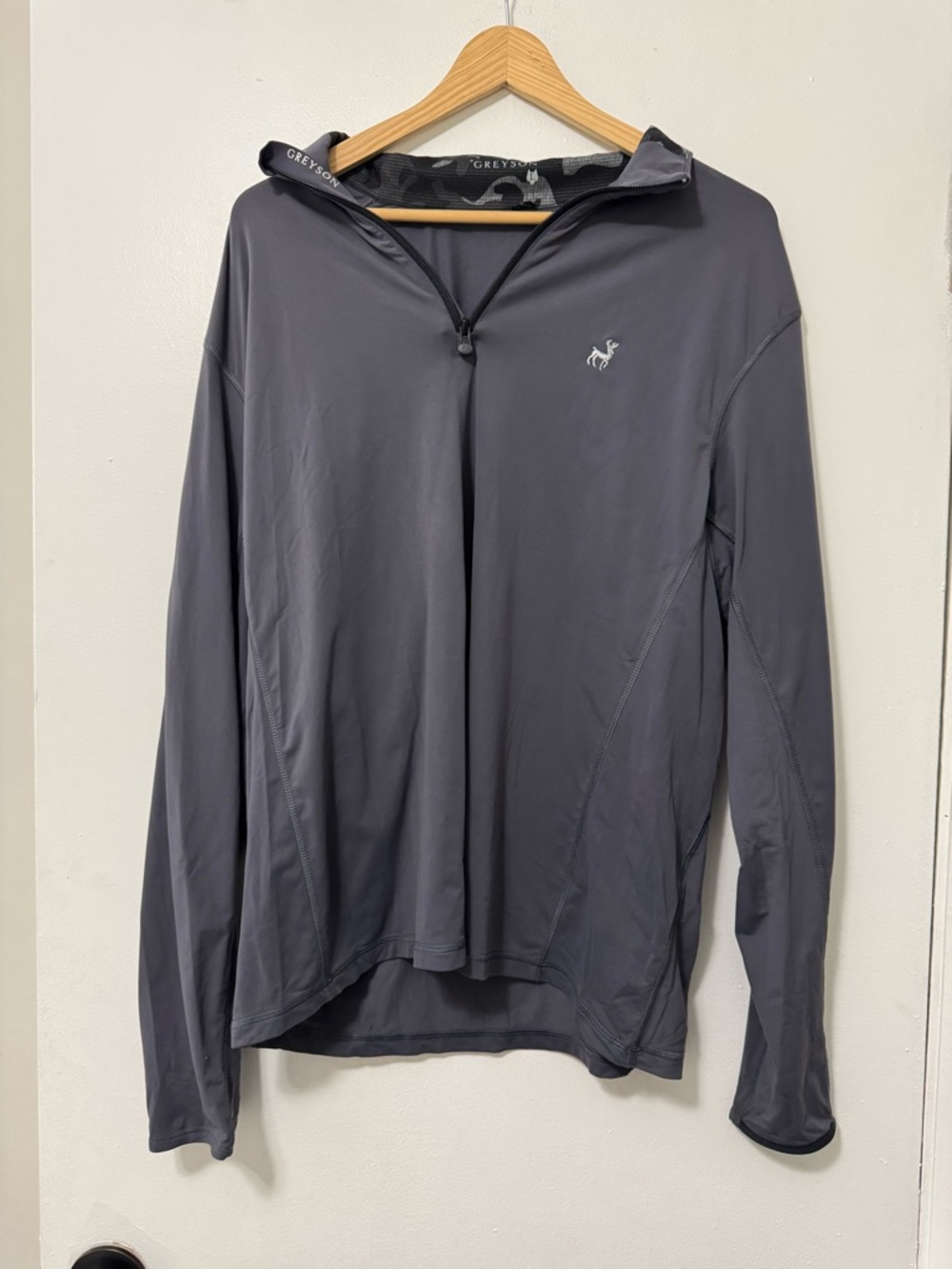 Greyson Charcoal Hooded Performance Pullover Jacket